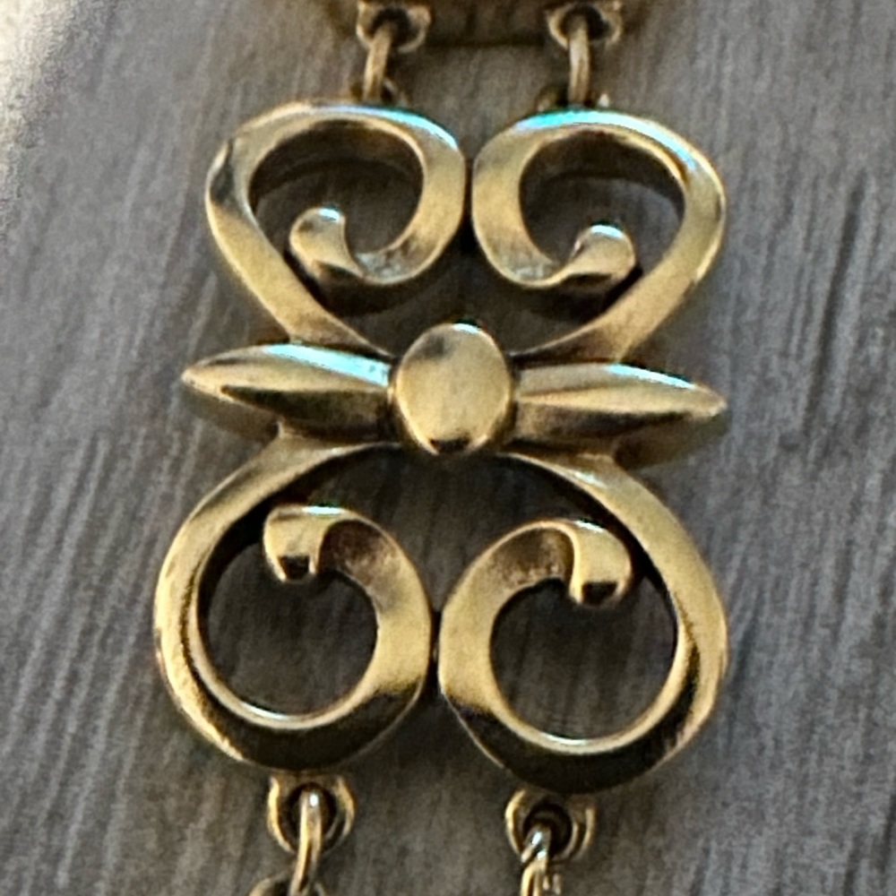 Vintage Swarovski SAL Signed Fleur- de- lis Gold Tone - Picture 10 of 16